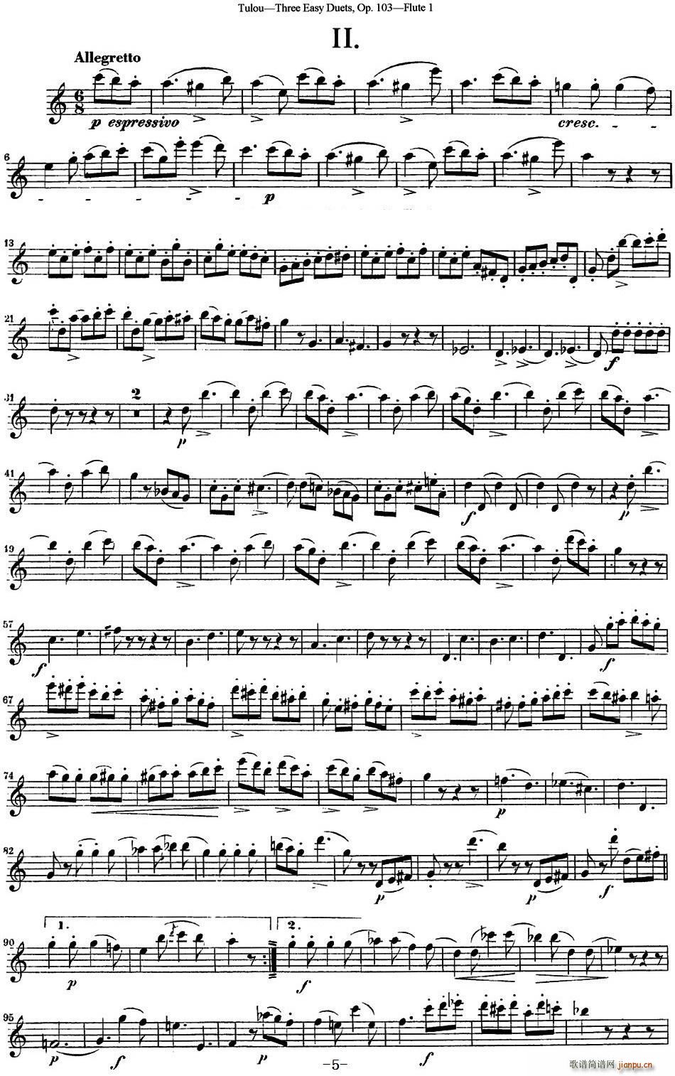 �D¶�����L(ch��ng)�Ѻ�(ji��n)��������Op 103 Flute 1 NO 2(�Ѻ��V)1