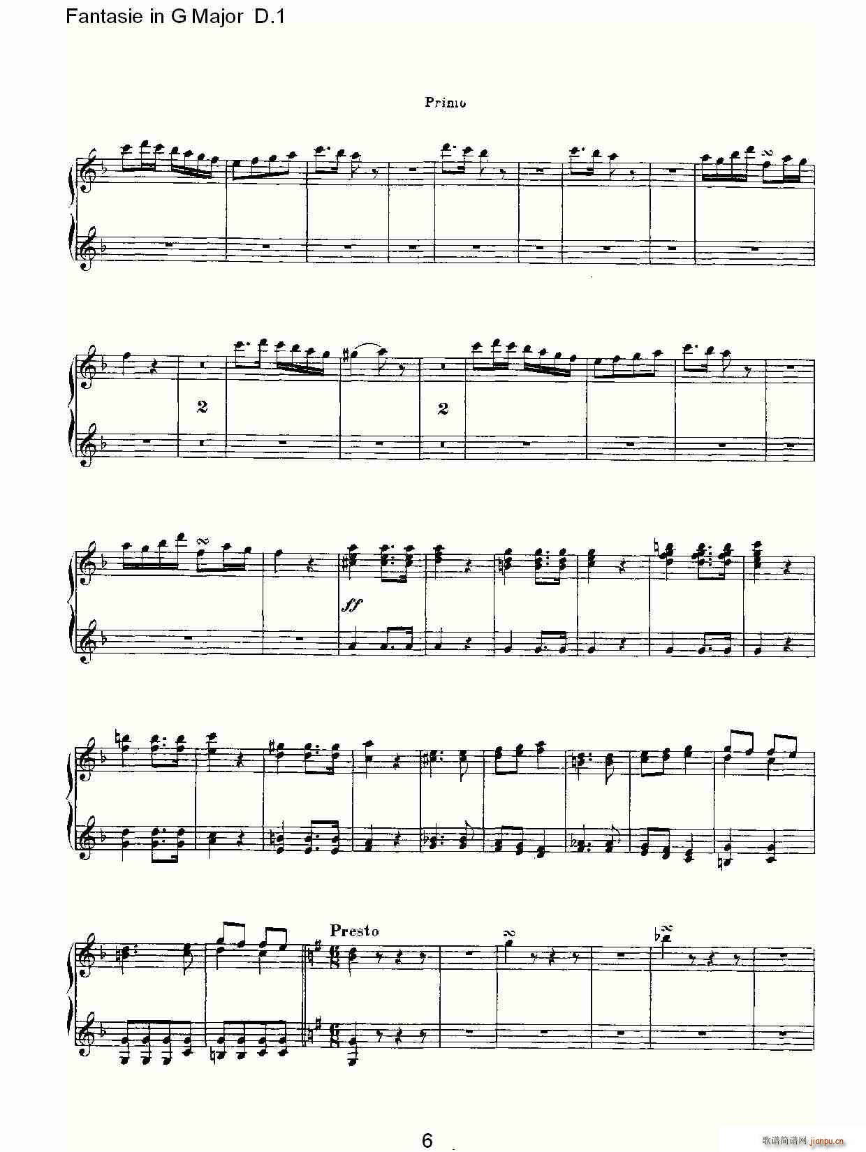Fantasie in G Major D.1(ʮ�ּ�����)6