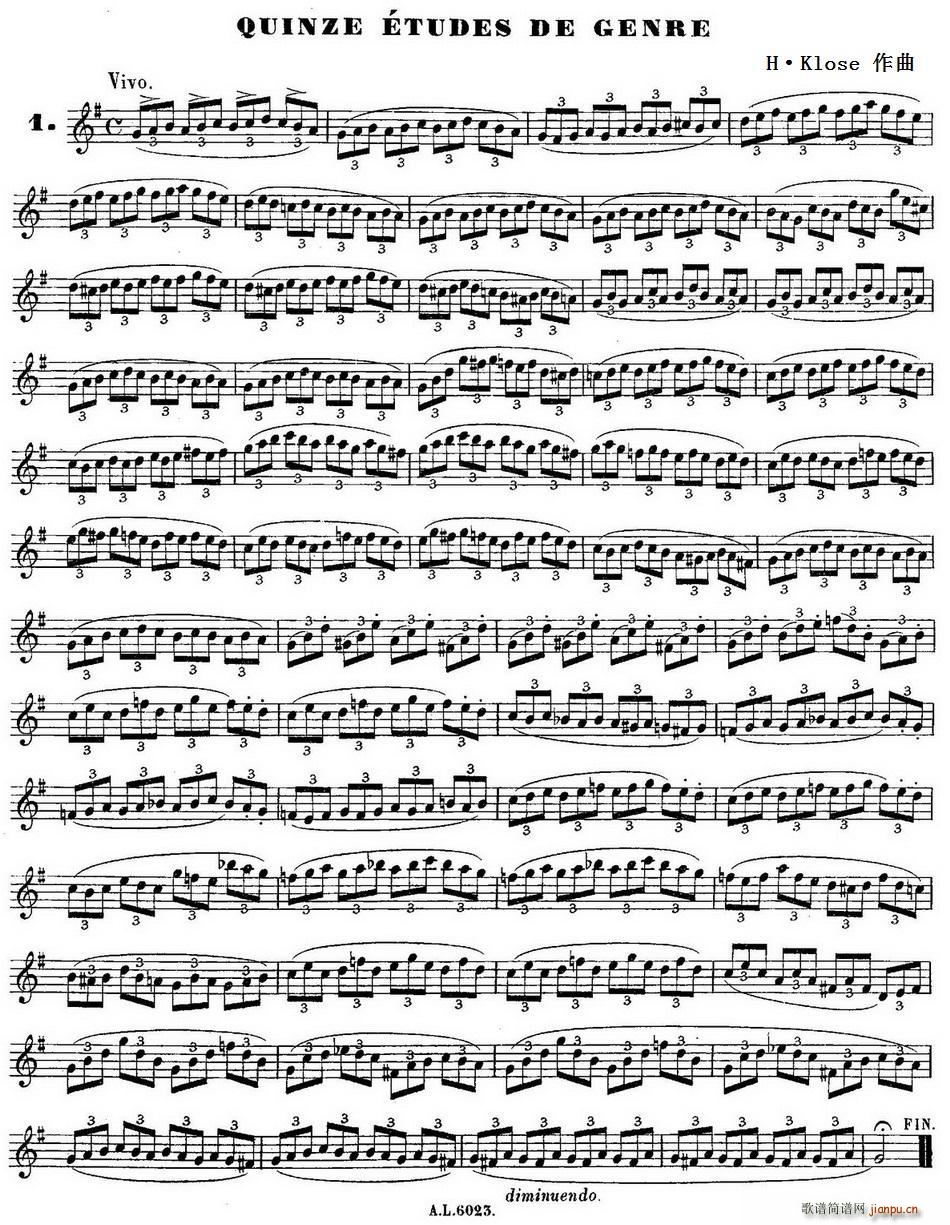 H Klose������ Quinze etudes de genre 1(ʮ�ּ�����)1