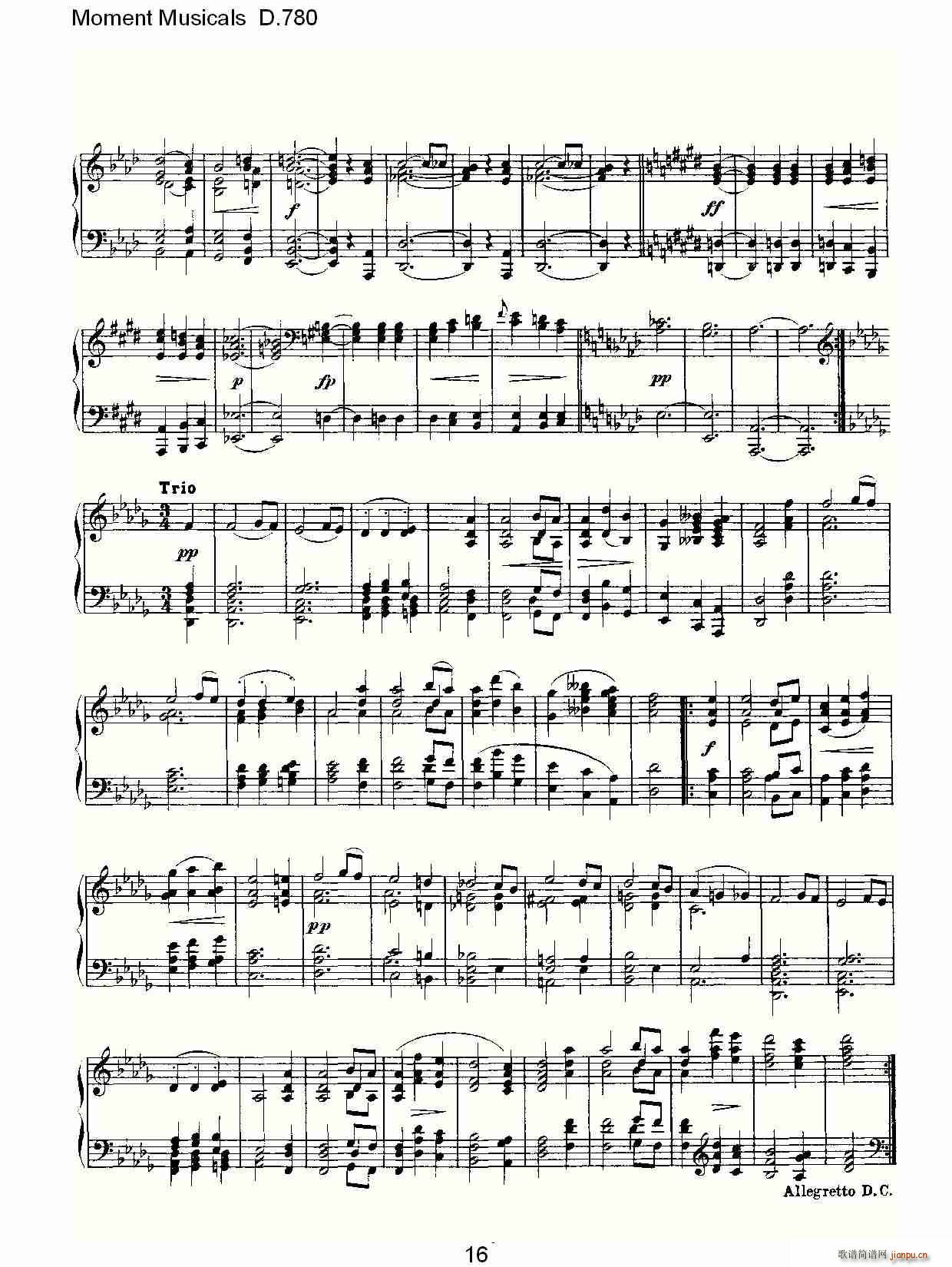 Moment Musicals D.780(ʮ�ּ�����)16