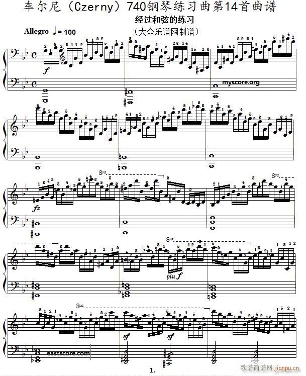 ܇(ch��)���� ��ָ�`�ɼ��g(sh��)���� Czerny 740 ��14��(����V)1