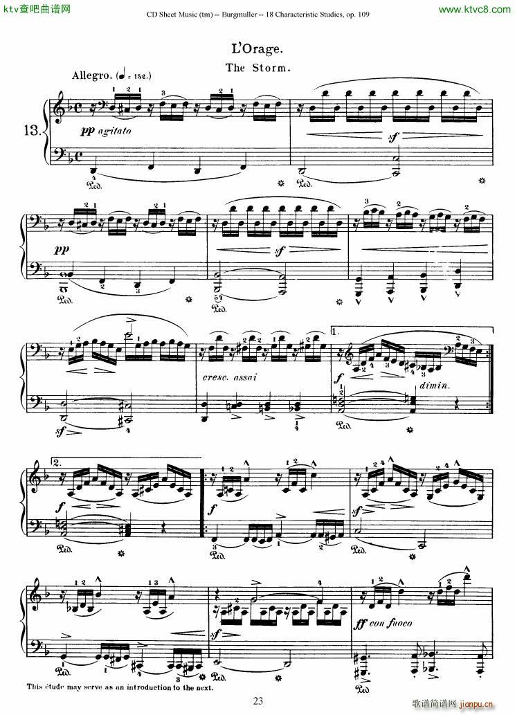 Burgmuller 18 characteristic studies op109(����V)23
