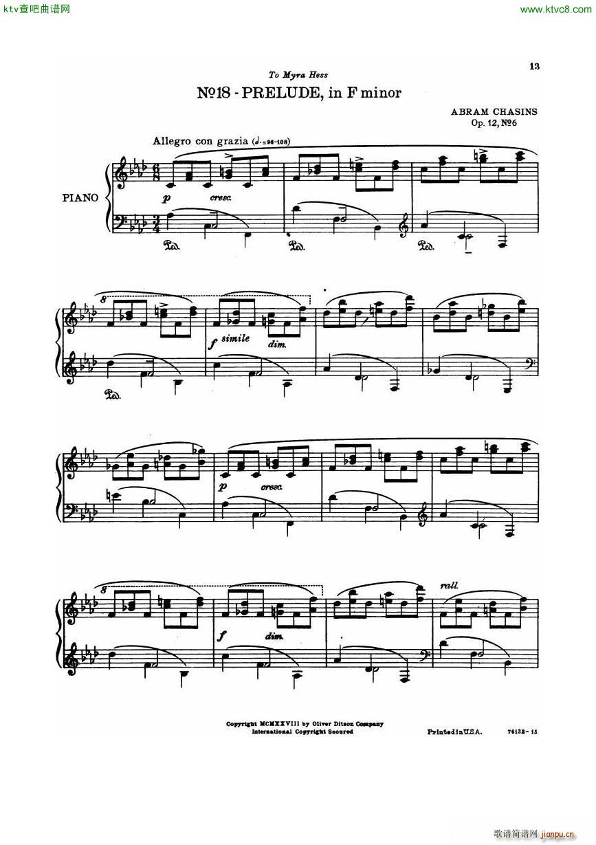 Chasins 12 6 Preludes Book3(����V)21