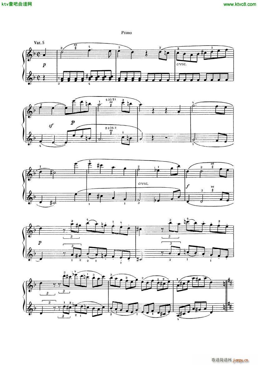 Beethoven op 74 Six Variations 4 hands(����V)10