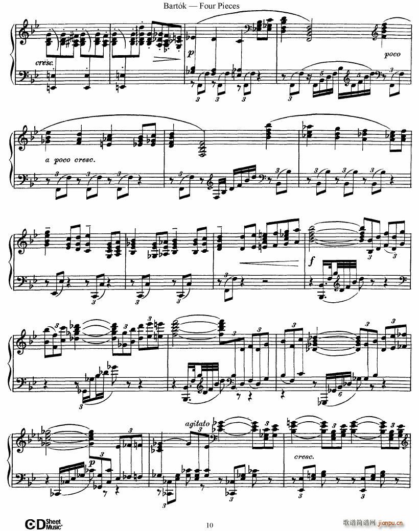 Bartok DD 71 Four Piano Pieces(����V)10