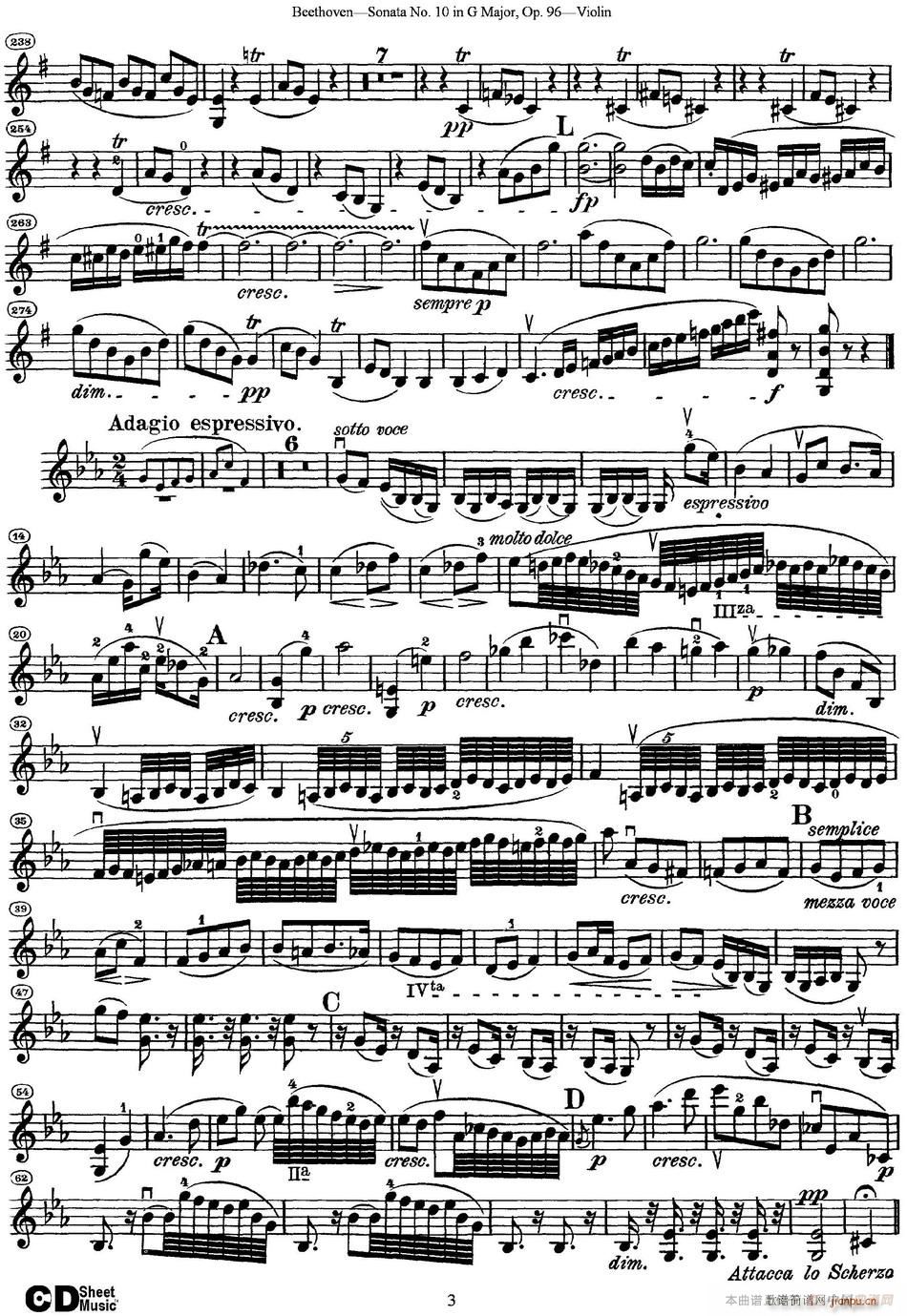 Violin Sonata No 1 in D Major Op 12 No 1(ʮ�ּ�����)3