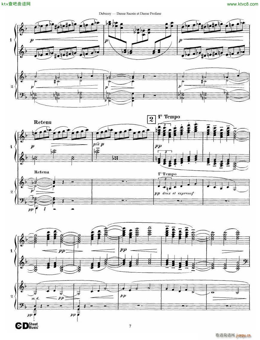 Debussy Danse Sacr��e et Danse Profane 2 Piano s(����V)7