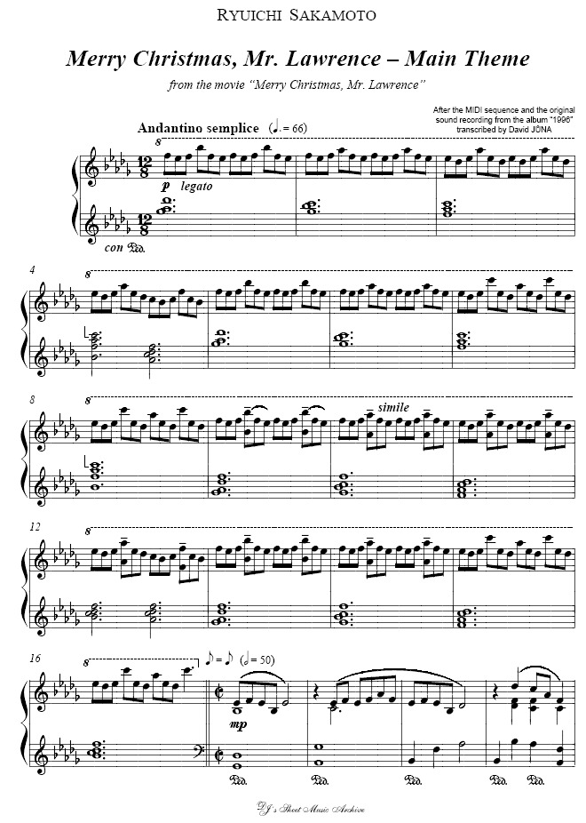 Merry Christmas Mr. Lawrence main theme(����V)1