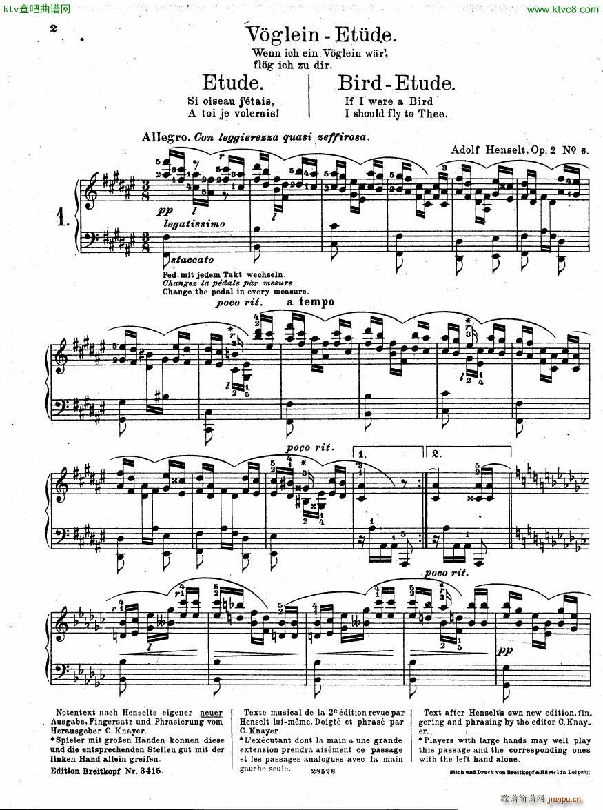 Henselt Piano Solo Album(����V)1