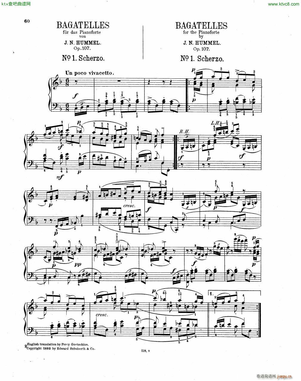 Hummel Bagatelles Op 107(����V)1