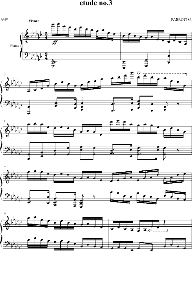 eyude no.3 in G flat(����V)1