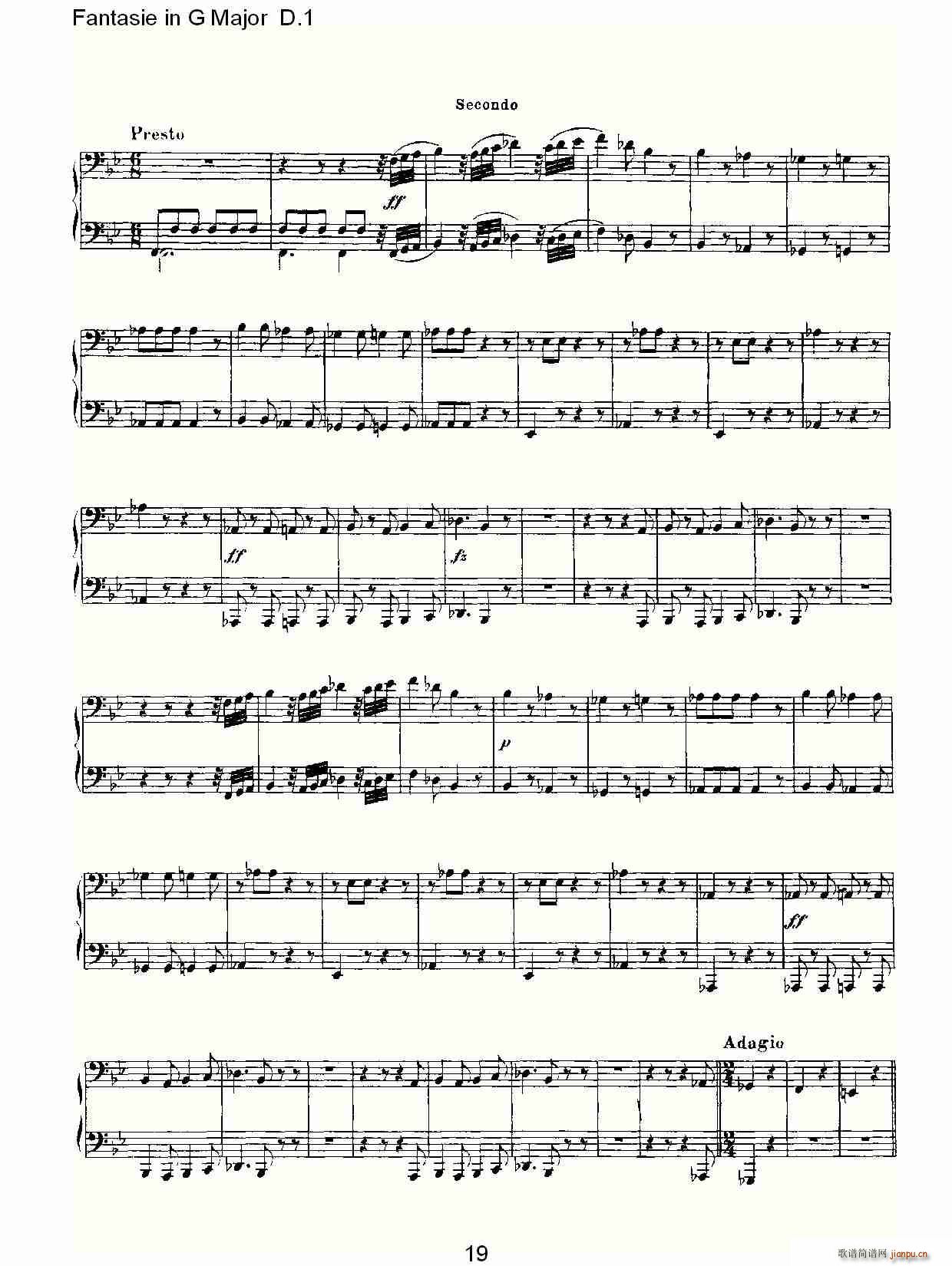 Fantasie in G Major D.1(ʮ�ּ�����)19