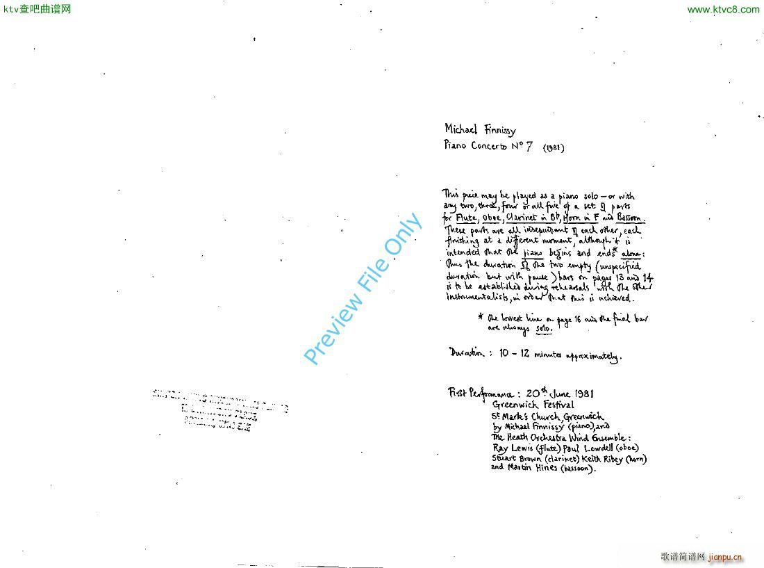 Finnissy Piano Concerto No 7(����V)1
