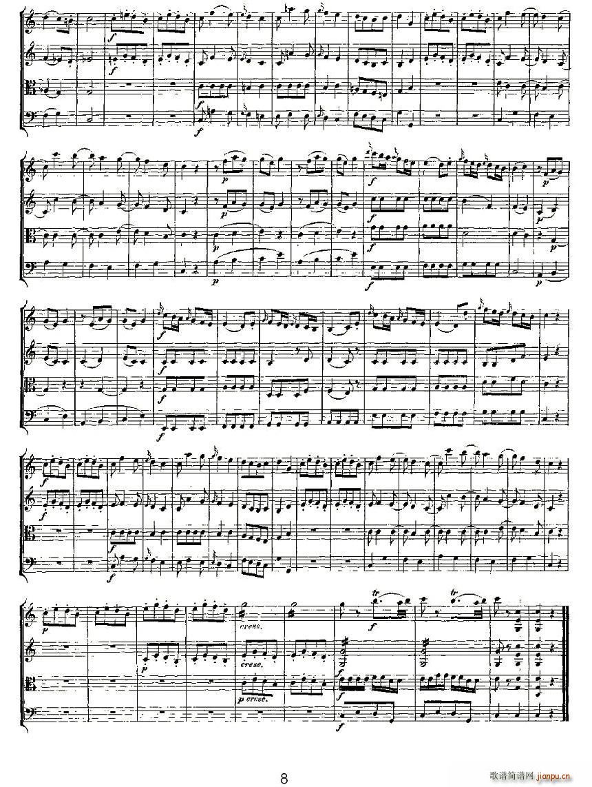 Quartet No 4 in C Major K 157 C���{�����Ҙ�(l�� )������(���V)8