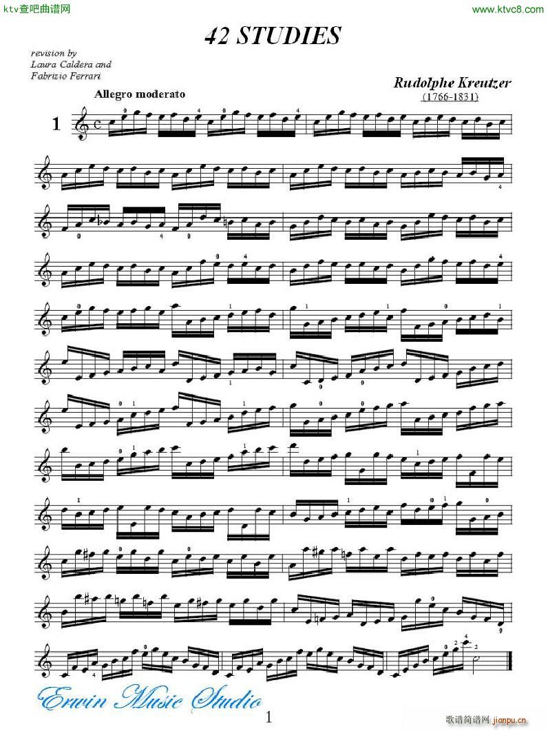 ���R�ɠ� 42�׾�����Rudolphe Kreutzer 42 Studies 01 12(ʮ�ּ�����)1