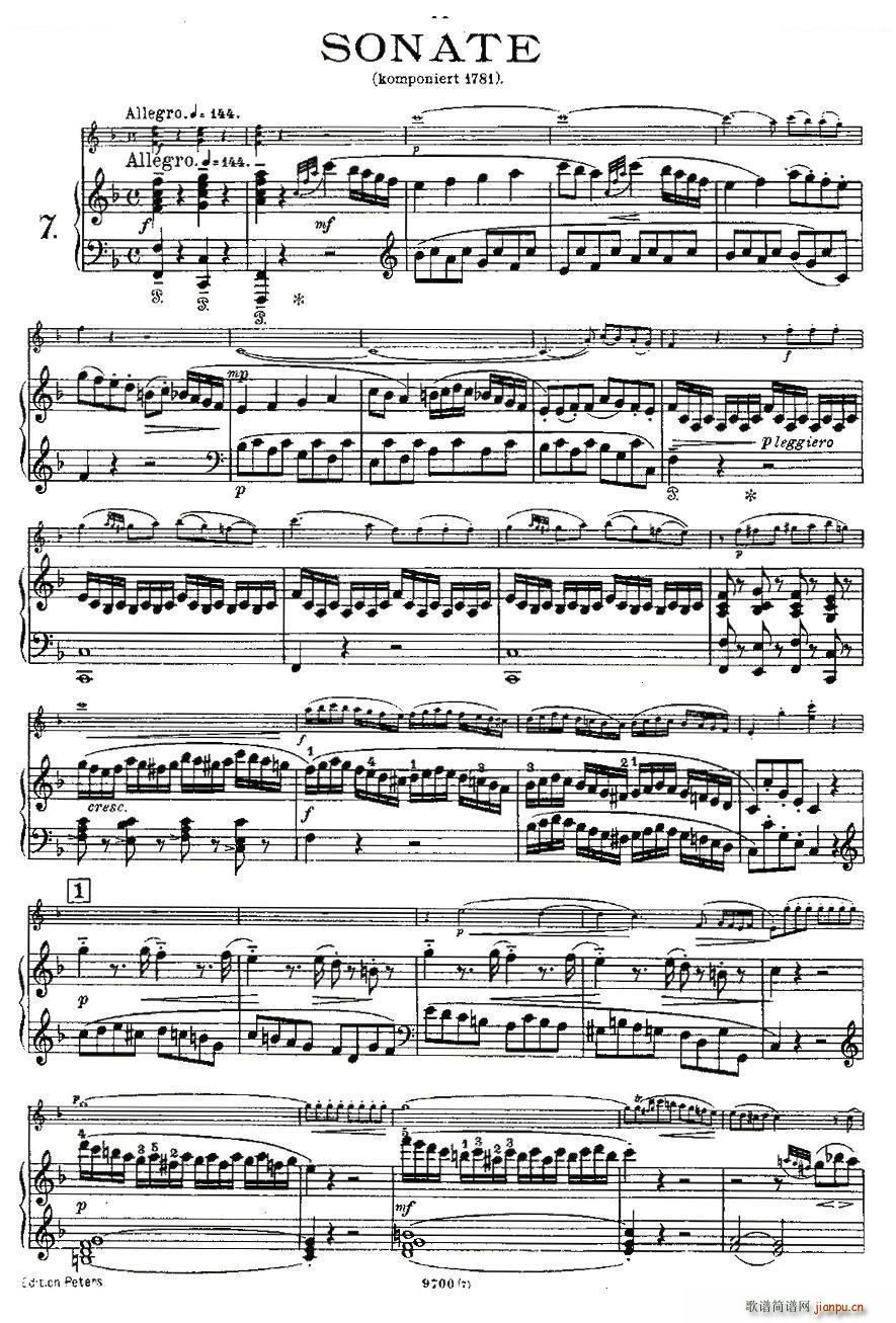 Mozart Violin Sonata No 7 KV 376 ����С�������Q��(С�����V)3