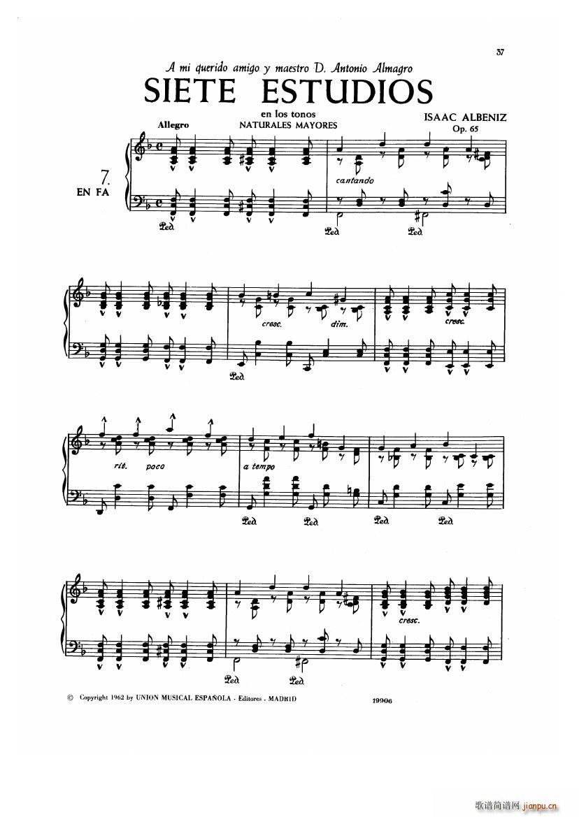 Albeniz op 65 Etudes no 1 7(����V)37