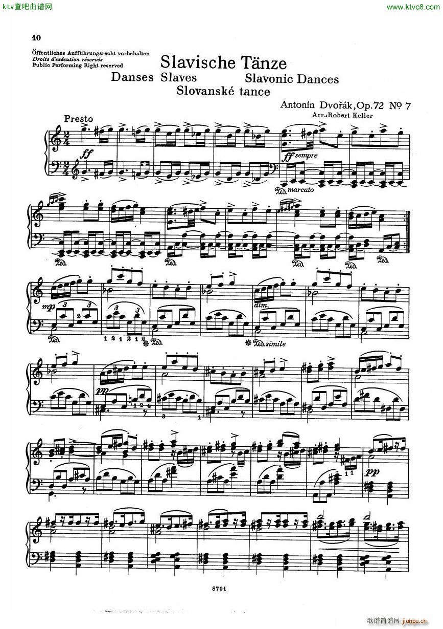 Dvorak Arr Keller Slavonic Dances Op72 Book2(����V)9