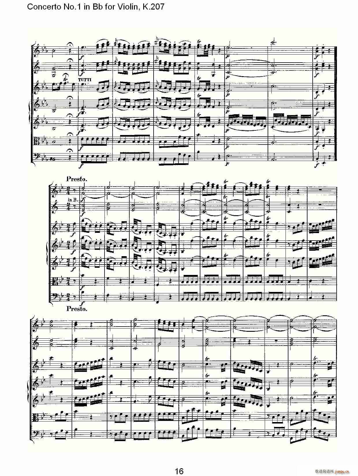 Concerto No.1 in Bb for Violin, K.207(С�����V)16