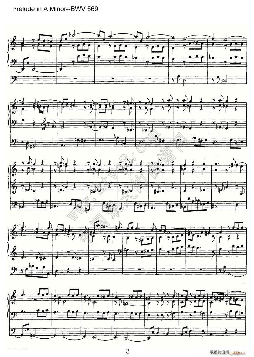 Prelude in A Minor BWV 569 ���L(f��ng)���V(ʮ�ּ�����)3