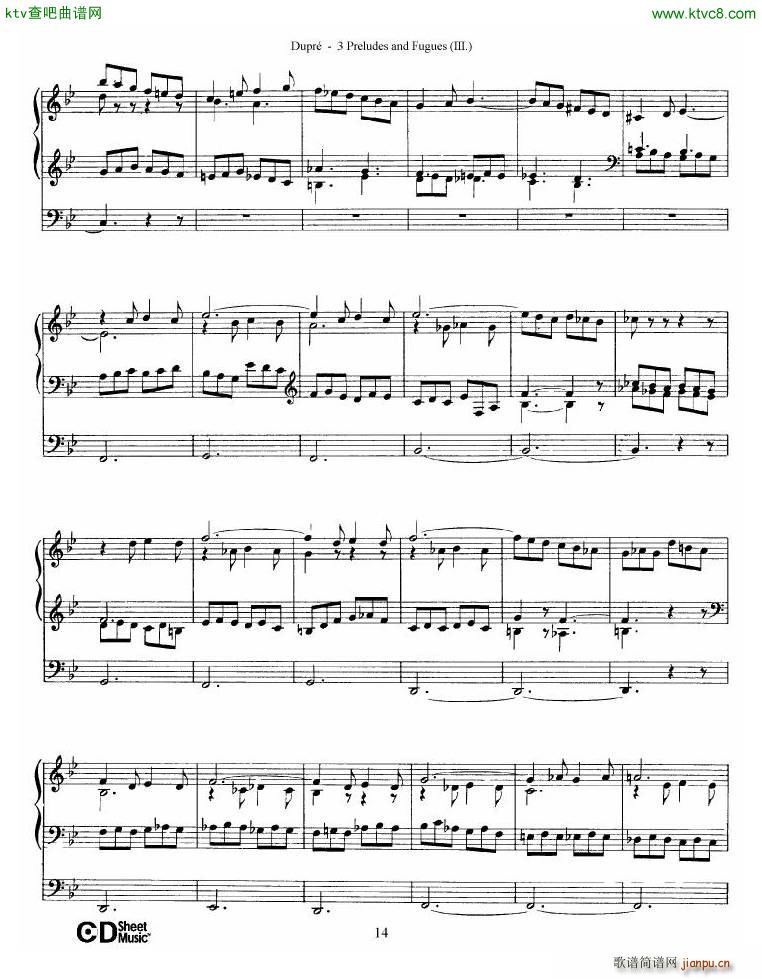 Dupr�� Prelude Fugue in G minor Op 7 No 3(����V)14