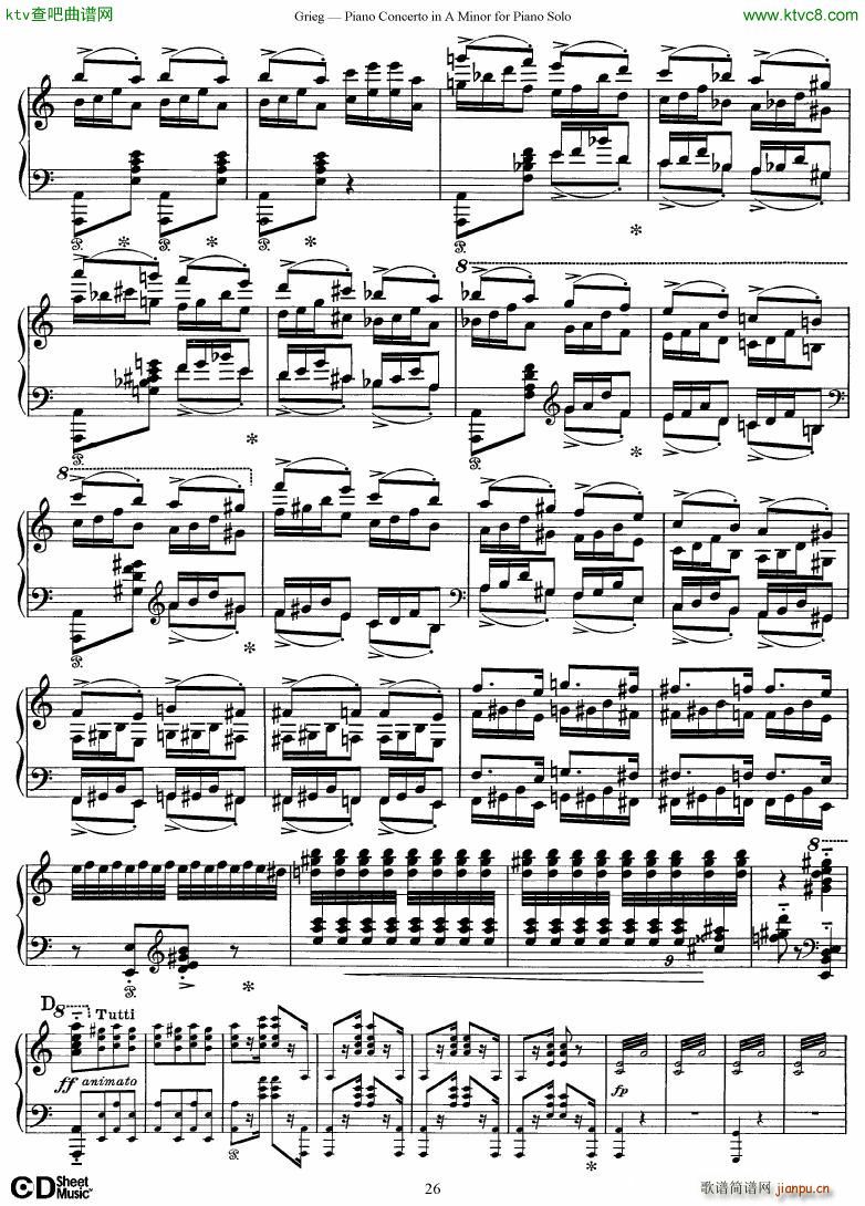 Grieg Piano Concerto solo arr 2 byGrieg(����V)26