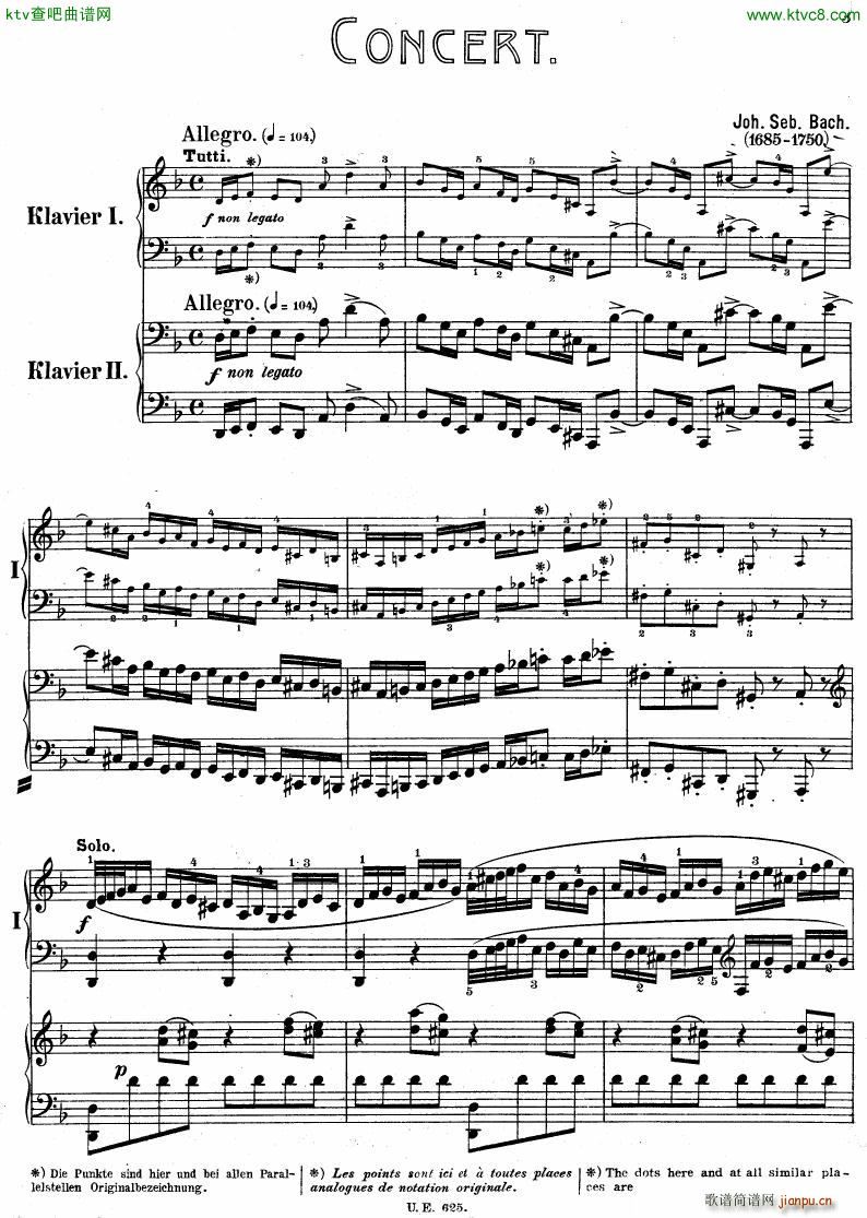 Bach JS BWV 1052 Keyboard Concerto in d ed R ntgen(����V)3