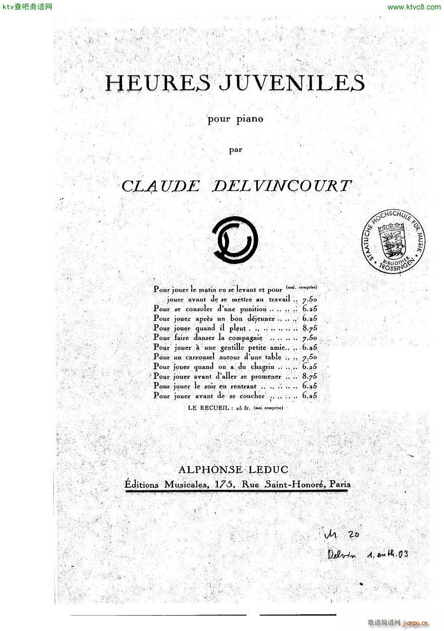 Delvincourt Heures juveniles No5 missing(����V)1