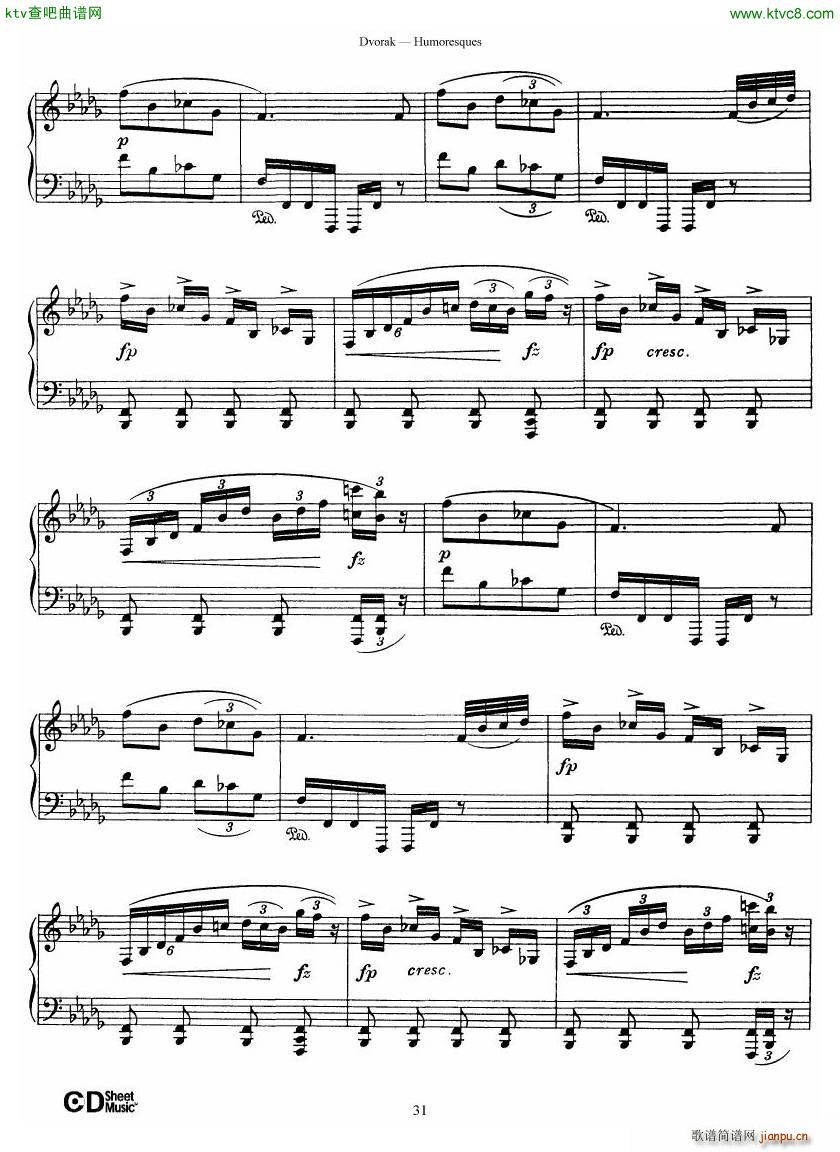 Dvor��k op 101 8 Humoresques(����V)31