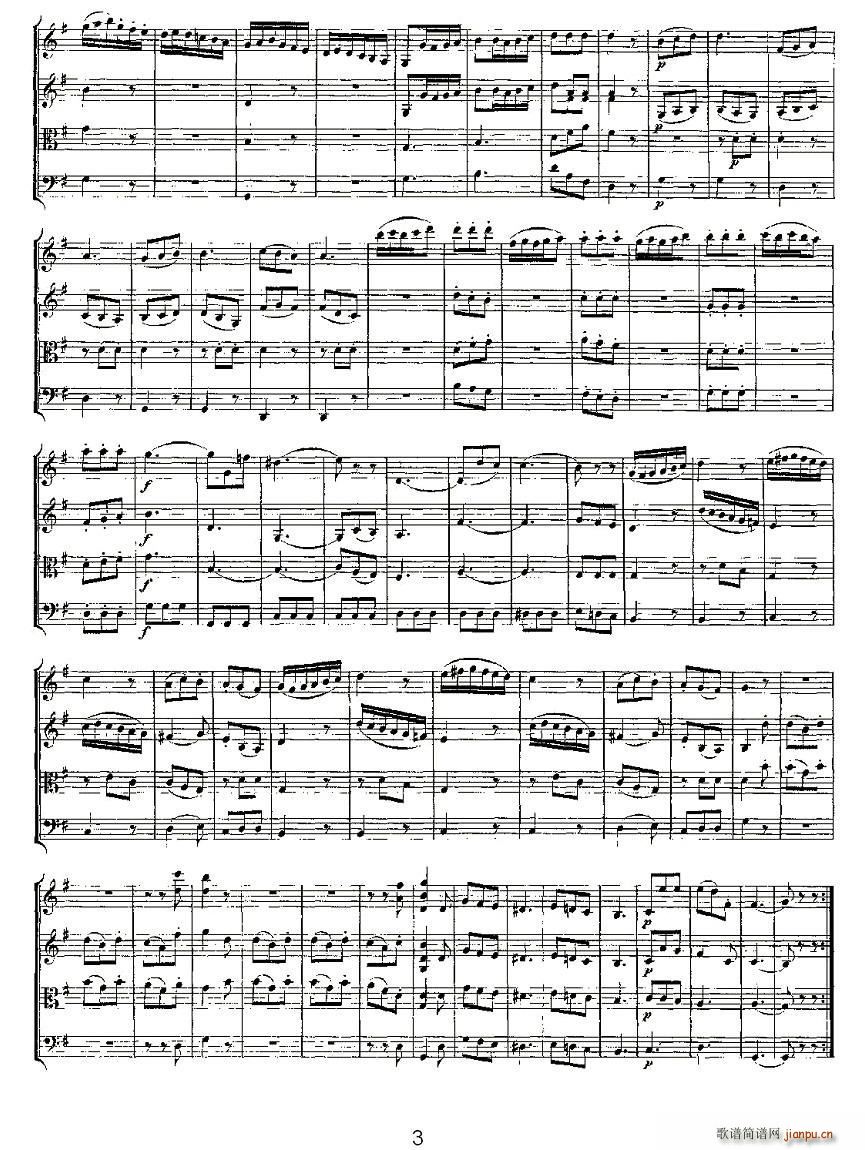 Quartet No 3 in G Major K 156 G���{�����Ҙ�(l�� )������(���V)3