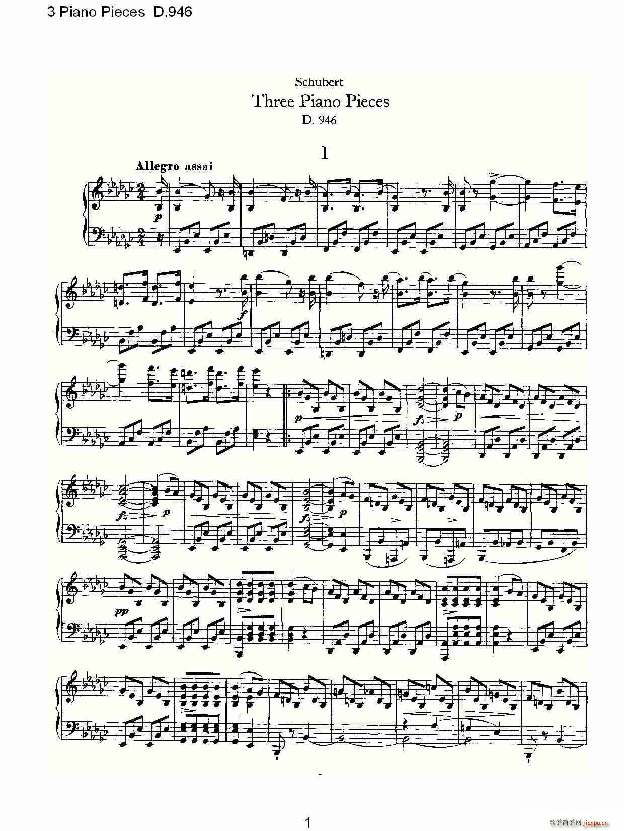 3 Piano Pieces D.946(����V)1