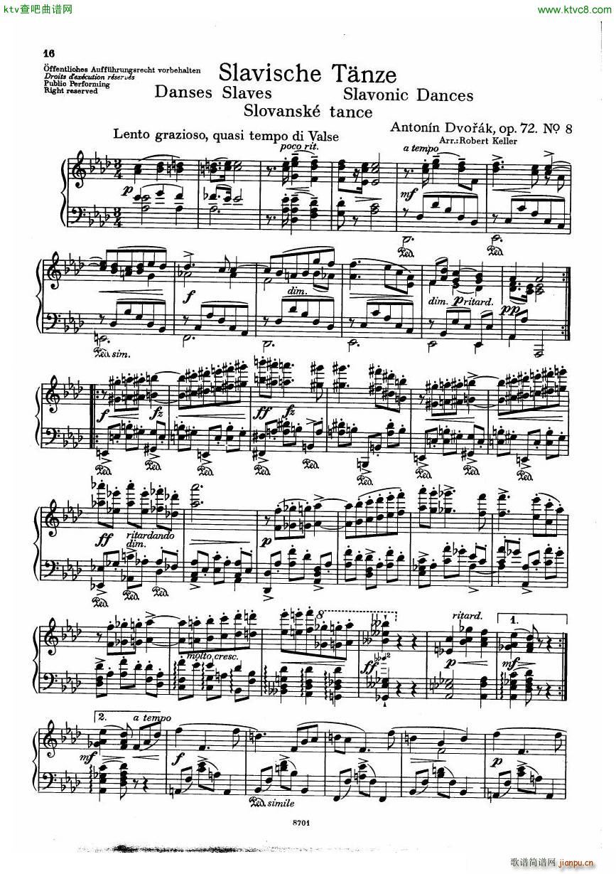 Dvorak Arr Keller Slavonic Dances Op72 Book2(����V)15