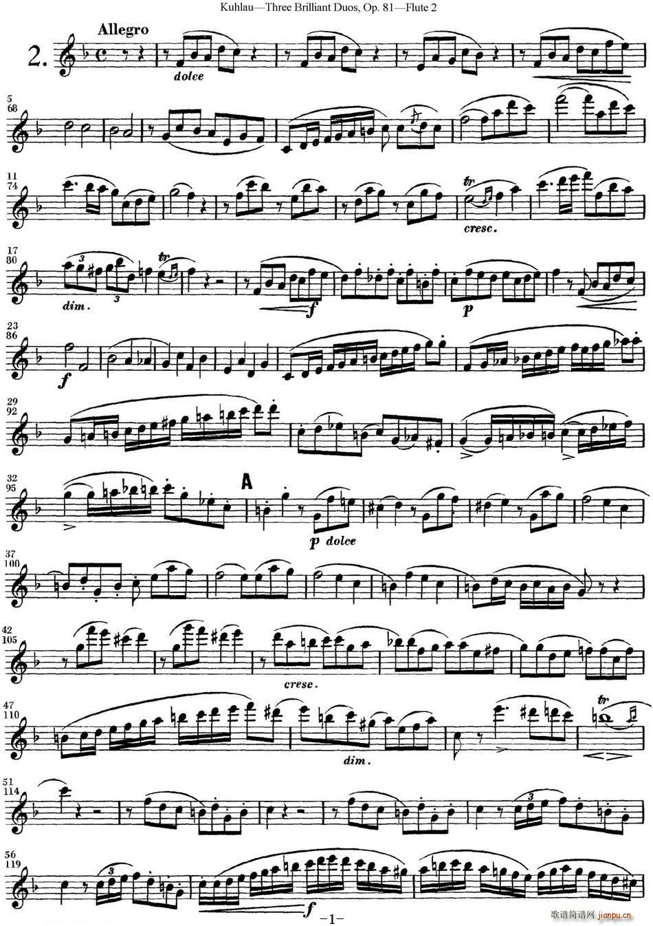 ����L(ch��ng)�Ѷ����ྚ������OP 81 Flute 2 NO 2(�Ѻ��V)1