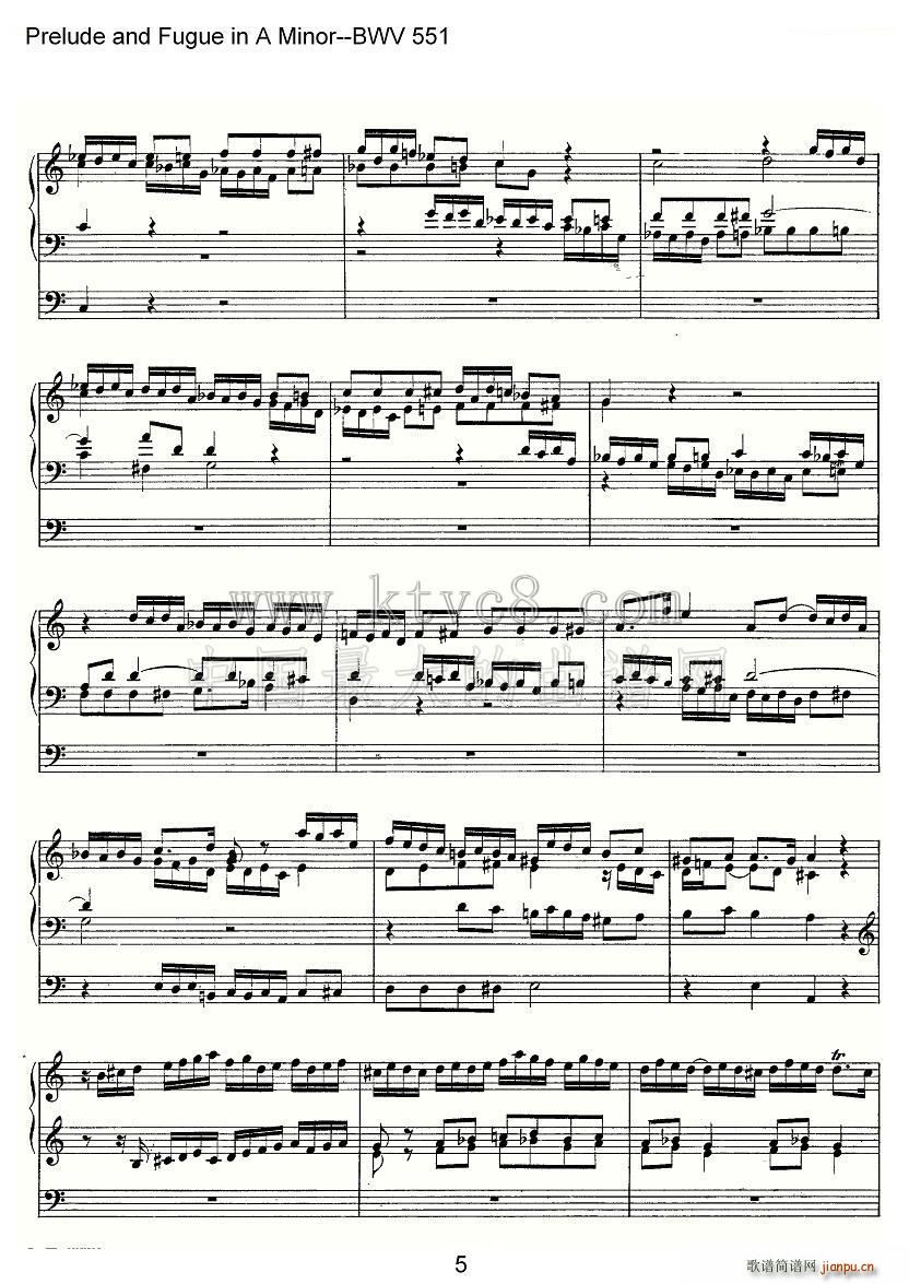 Prelude and Fugue in A Minor BWV 551 ���L(f��ng)���V(ʮ�ּ�����)5