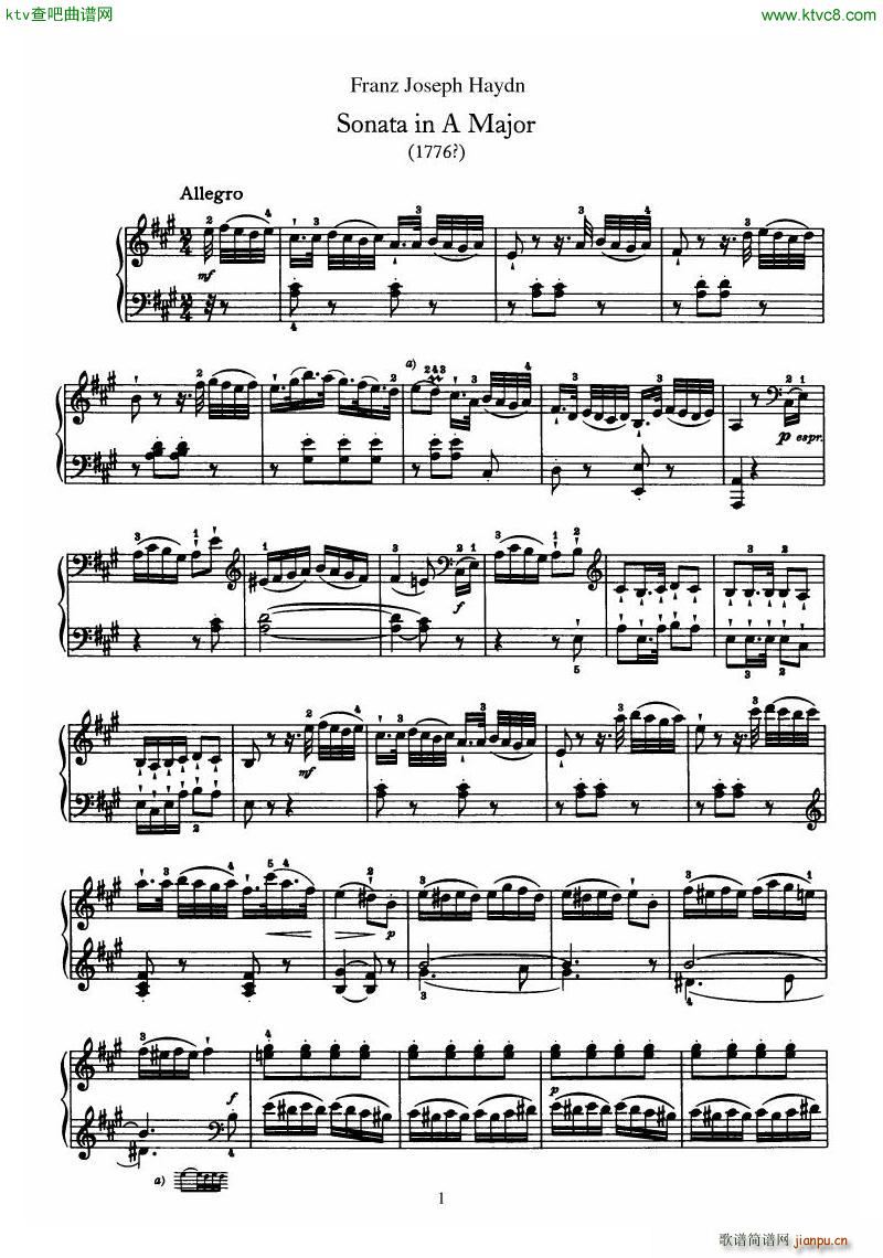 Haydn Piano Sonata No 30 In A(����V)1