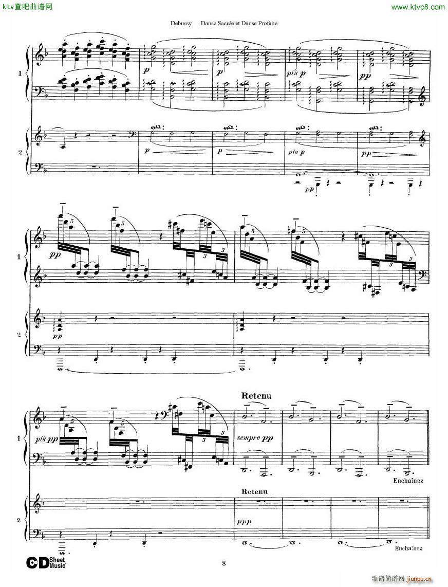 Debussy Danse Sacr��e et Danse Profane 2 Piano s(����V)8