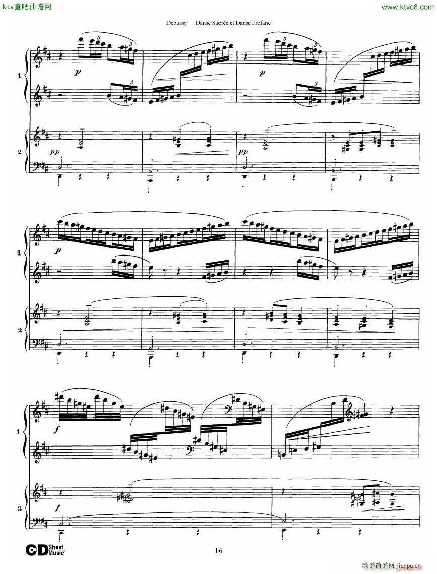 Debussy Danse Sacr��e et Danse Profane 2 Piano s(����V)16