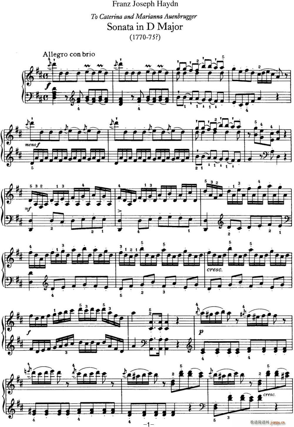 ���D ������Q�� Hob XVI 37 in D major(����V)1