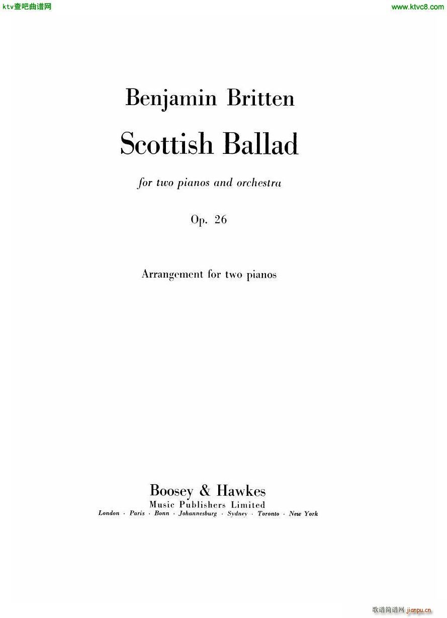 Britten Scottish Ballad op 26 arr for 2 pianos(����V)1