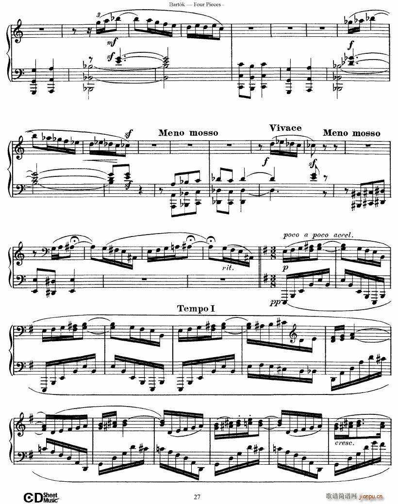 Bartok DD 71 Four Piano Pieces(����V)27