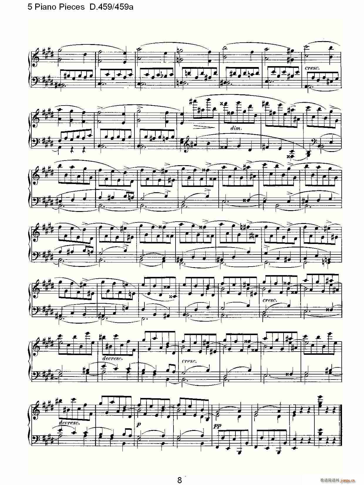 5 Piano Pieces D.459459a(����V)8