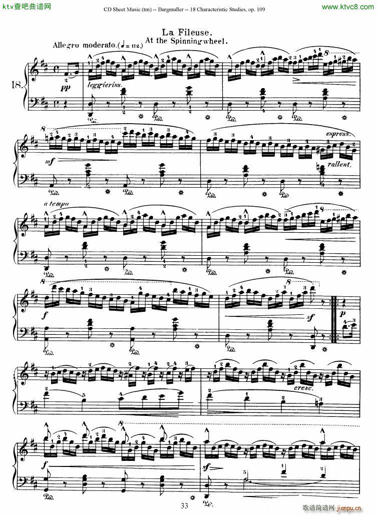 Burgmuller 18 characteristic studies op109(����V)33