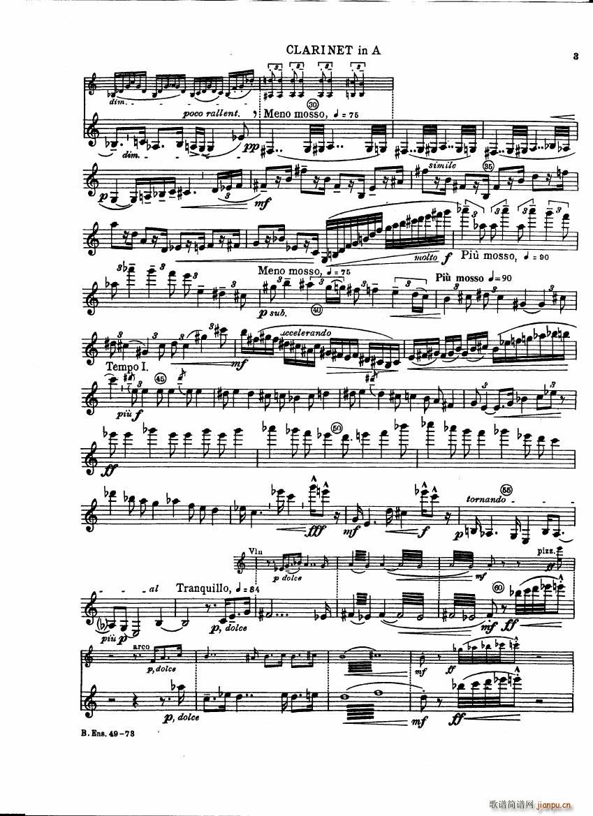 Bartok SZ 111 Contrasts clarinets A and Bb(����V)3