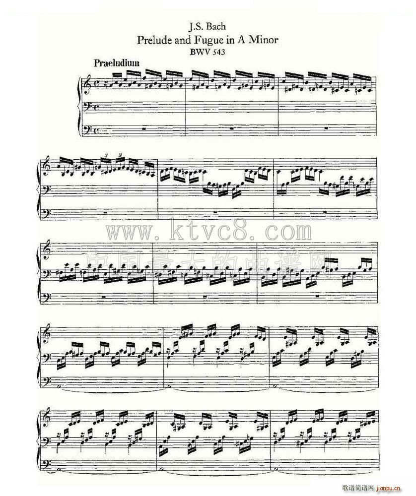 Prelude and Fugue in A Minor BWV 543 ���L(f��ng)���V(ʮ�ּ�����)1