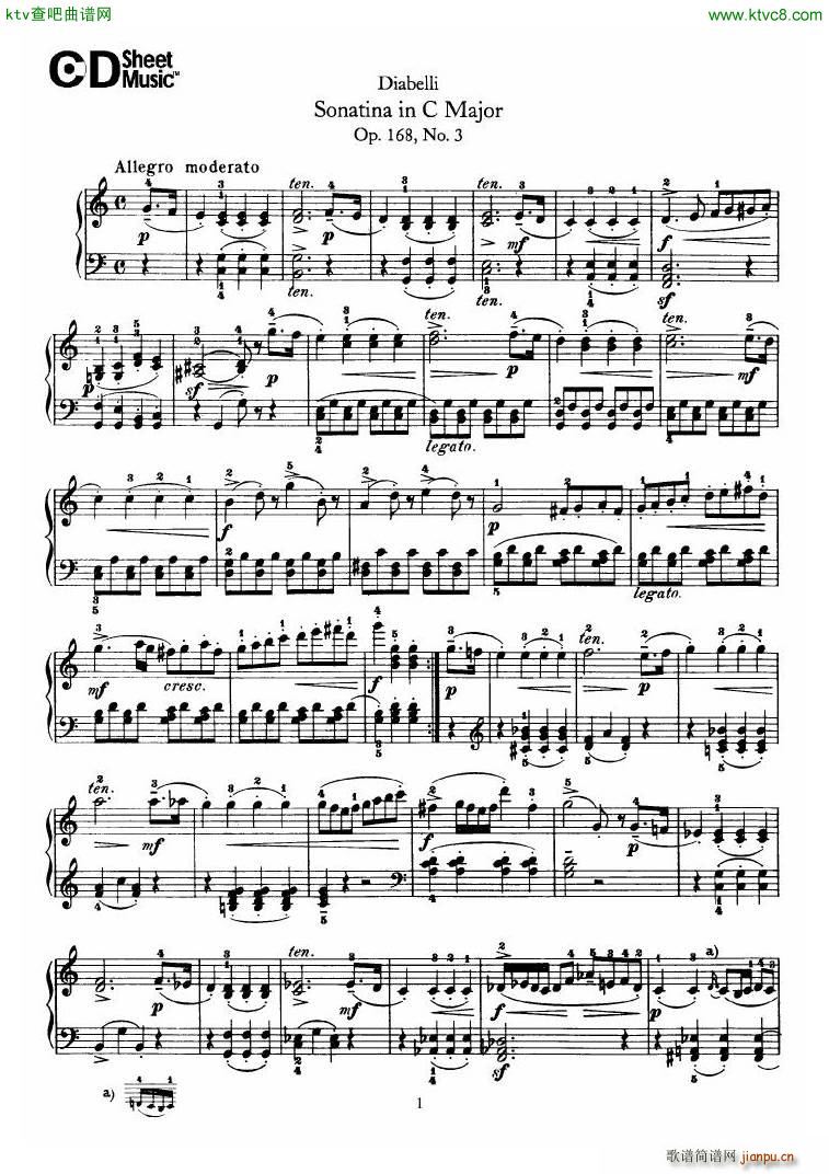 Diabelli Sonatinas Op 168 No 1 7 34P(����V)9
