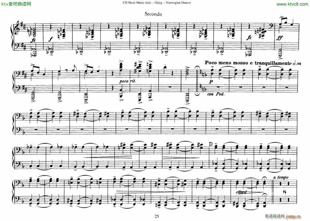 Grieg Norwegian Dance Op 35 1 4 Duet(����V)25