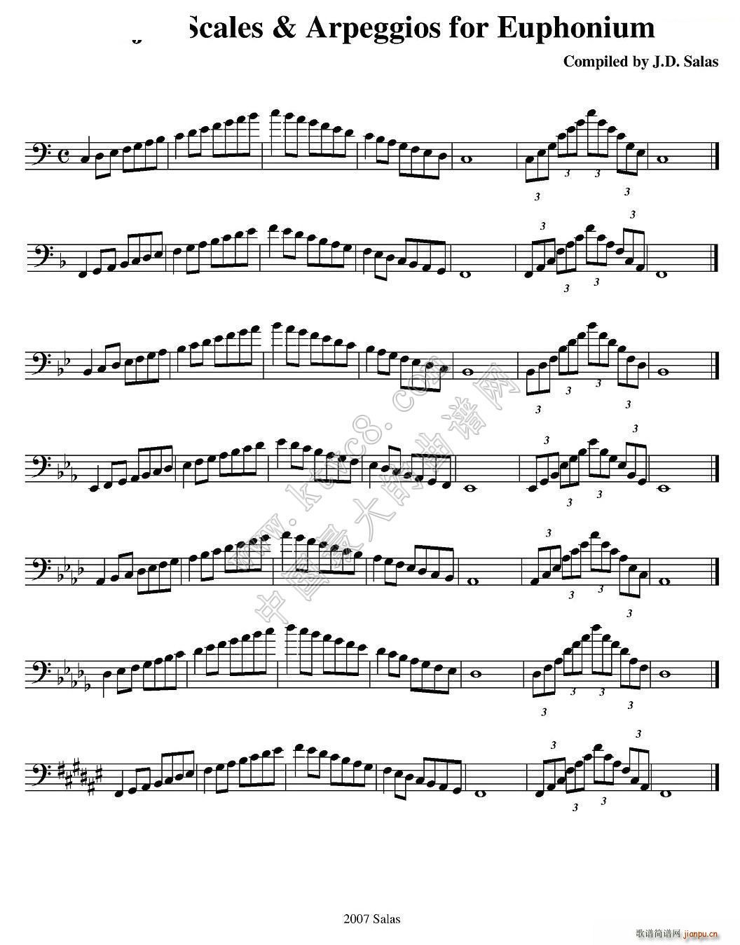 Major Scales Arpeggios Euphonium ��̖�����̲��x��(ʮ�ּ�����)1