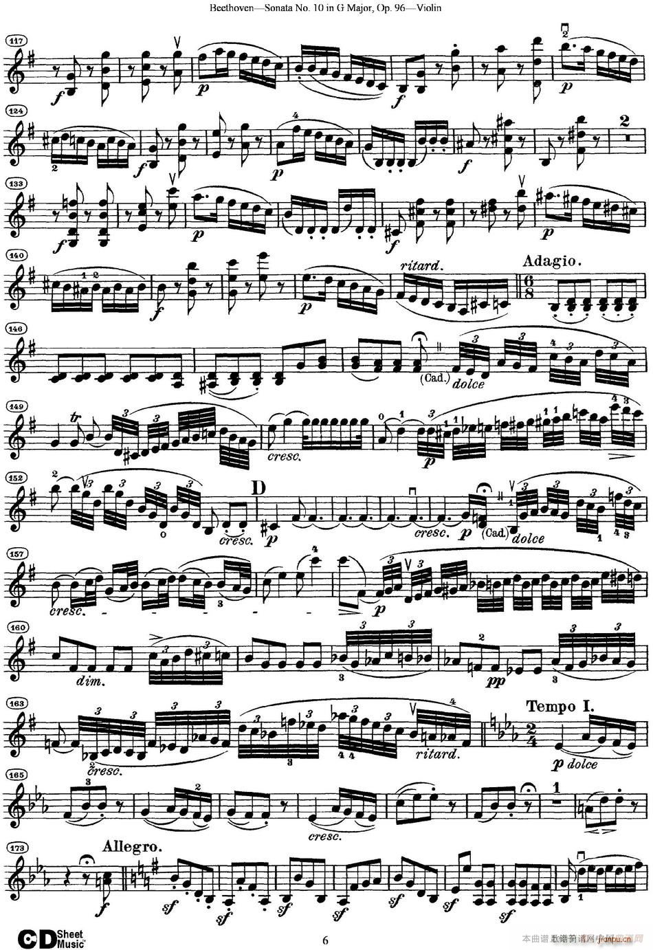 Violin Sonata No 1 in D Major Op 12 No 1(ʮ�ּ�����)6