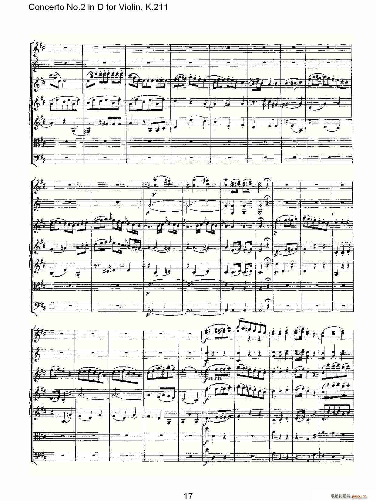 Concerto No.2 in D for Violin, K.211(С�����V)17