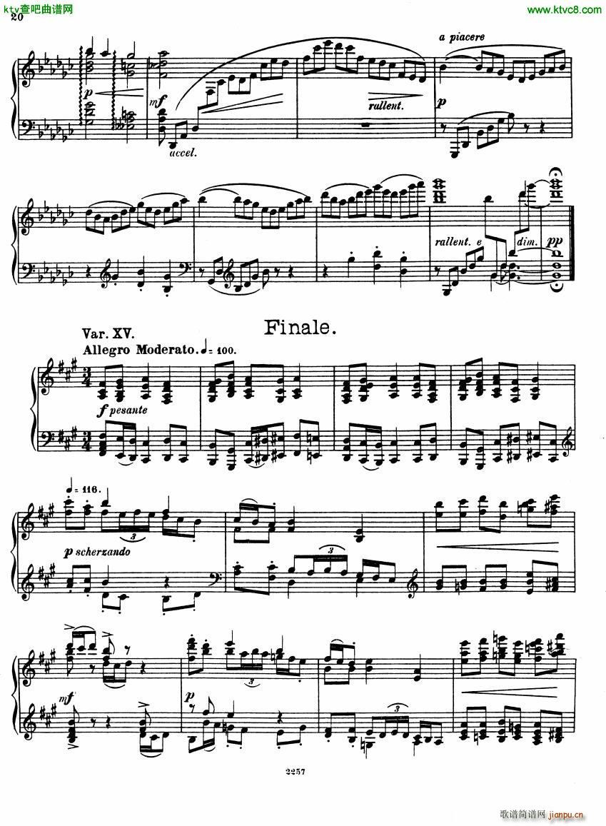 Glazunov Theme et Variations Op 72(����V)20